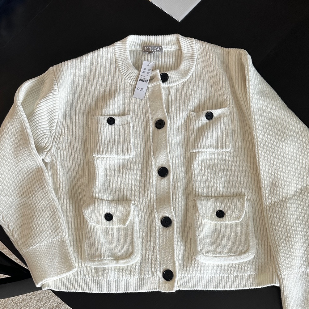 J. Crew Knit Cardigan with Dark Buttons